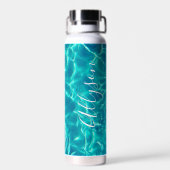 Bouteille D'eau Personnaliser le nom vertical White Script, eau Tu (Arrière)