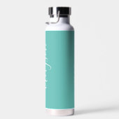 Bouteille D'eau Personnaliser le nom vertical White Script, Lt. Tu (Plage)