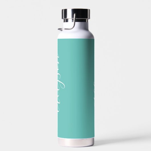 Bouteille D'eau Personnaliser le nom vertical White Script, Lt. Tu (Plage)