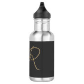 Bouteille D'eau Personnaliser Monogramme Gris clair Beige (Droite)