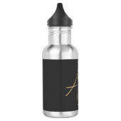 Bouteille D'eau Personnaliser Monogramme Gris clair Beige (Gauche)