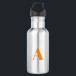 Bouteille D'eau Personnaliser, personnaliser Alphabet lettre initi<br><div class="desc">Personnaliser, personnaliser Alphabet lettre initiale bouteille d'eau en acier inoxydable lettre orange</div>