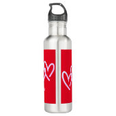 Bouteille D'eau Personnaliser Triple Coeur Rouge (Dos)