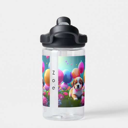 Bouteille D'eau Petit chiot avec ballons - doux (Salle de sport)