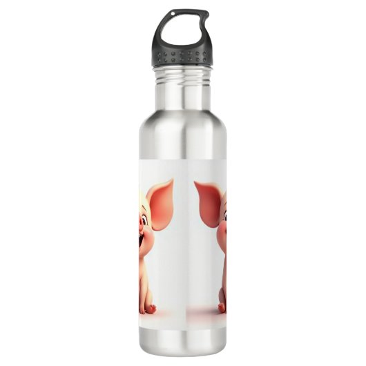 Bouteille D'eau Petit cochon souriant (Devant)