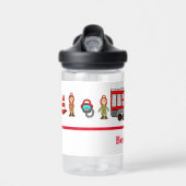 Bouteille D'eau Petit mignon Moteur de feu rouge et pompiers (Avant)