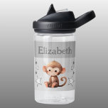 Bouteille D'eau Petit singe ajouter nom avec étoiles enfants gris<br><div class="desc">Bouteille d'eau CamelBak Eddy® pour enfants. Personnalisez avec un nom. Cette bouteille d'eau présente un mignon singe avec des étoiles dans les couleurs gris et blanc.</div>