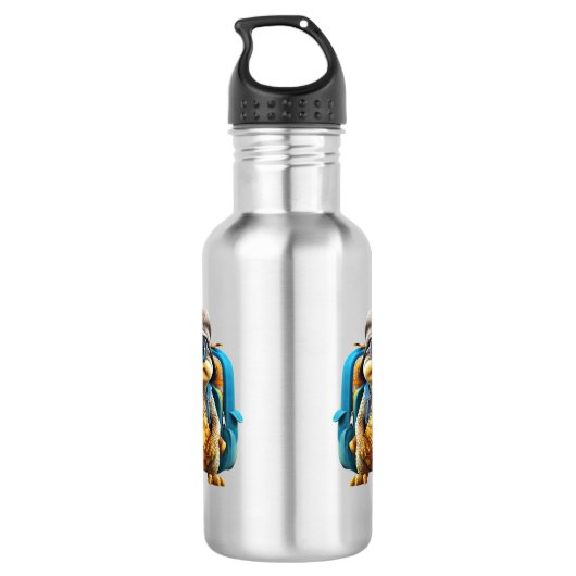 Bouteille D'eau Petite Tortue Aventurée avec sac à dos, (Dos)