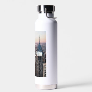 Bouteille D'eau Philadelphie Skyline Vue aérienne Typographie Urba