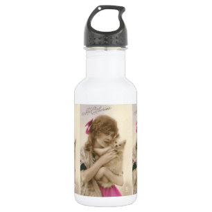 Bouteille D'eau Photo antique Victorian Woman and Dog