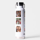 Bouteille D'eau Photo collage famille amis nom blanc (Avant)