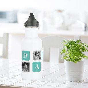 Bouteille D'eau Photo Collage moderne Happy Fête des pères Cadeau