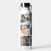 Bouteille D'eau Photo collage monogramme personnalisé moderne (Avant)