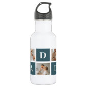 Bouteille D'eau Photo et cadeaux de papa vert et de collage modern (Devant)