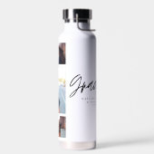 Bouteille D'eau Photo noir blanc script de graduation moderne élég (Gauche)