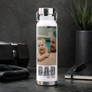 Bouteille D'eau Photo Papa le Plus Cool Établ. Année personnalisée