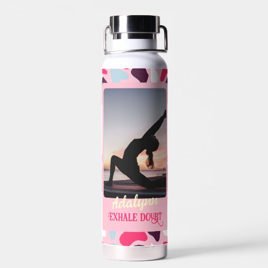 Bouteille D'eau Photo personnalisée Yoga Lover enseignant maman fe (Arrière)