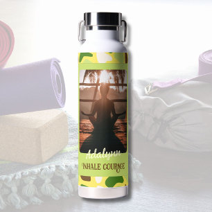 Bouteille D'eau Photo personnalisée Yoga Lover enseignant maman fe