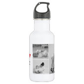 Bouteille D'eau Photo & Texte Moderne Coeur Rouge Mère Cadeau (Devant)