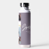Bouteille D'eau Photo violet script de graduation moderne élégant (Gauche)