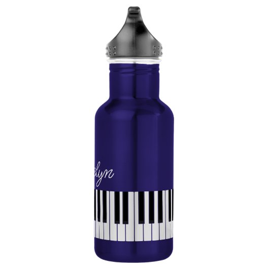 Bouteille D'eau Piano Keyboard Music Nom de l'enseignant en Script (Droite)