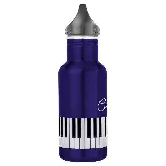Bouteille D'eau Piano Keyboard Music Nom de l'enseignant en Script (Gauche)