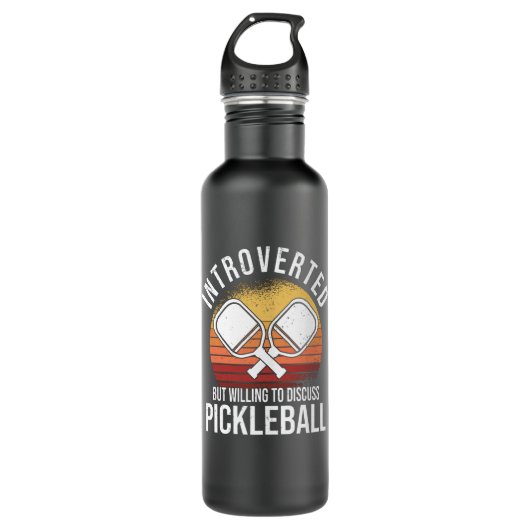 Bouteille D'eau Pickleball Bat Retro Sunset Player Hobby (Devant)