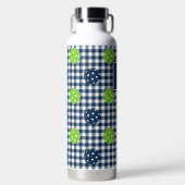 Bouteille D'eau Pickleball Gingham Prépa - Navy & Lime (Avant)