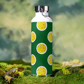 Bouteille D'eau Pickleball Jaune Pickleballs Pois Vert
