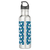 Bouteille D'eau Pickleball King, Pickleball Jaune Portant Une Cour (Dos)