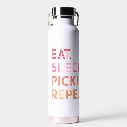 Bouteille D'eau Pickleball : Mangez Pickleball Sleep Répéter (Avant)