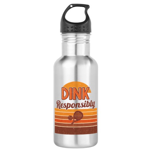 Bouteille D'eau Pickleball Rétro "Dink Responsibly" (Devant)
