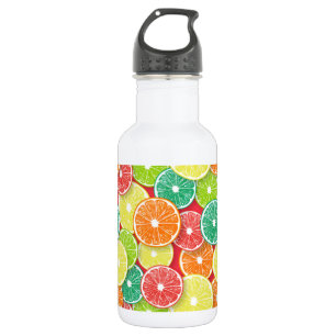 Bouteille D'eau Pièces de fruits d'agrumes pop art 2