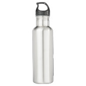 Bouteille D'eau Pierre d'Agate Noir & Or moderne Abstrait (Dos)