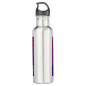 Bouteille D'eau Pierres à Parties scintillant rose et violet Monog (Dos)