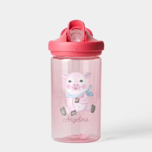 Bouteille D'eau Piglet de dessin pour bébé personnalisé (Avant)