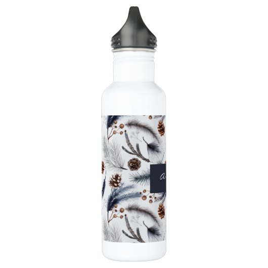 Bouteille D'eau Pine Cones & Pine Needles Aquarelles Motif (Gauche)