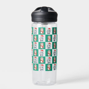 Bouteille D'eau Pingin Père Noël aquarelle Joyeux motif de Noël
