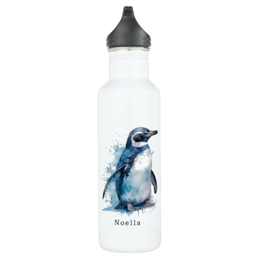 Bouteille D'eau Pingouin d'aquarelle Arctique, personnalisé (Droite)
