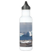 Bouteille D'eau Pingouin devant une arche de glace (Gauche)