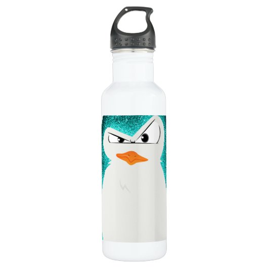 Bouteille D'eau Pingouin fâché teal.png (Devant)
