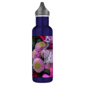 Bouteille D'eau Pink and Violet Flowers Personalised (Gauche)