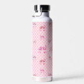 Bouteille D'eau Pink Coquette Bow Checboard (Plage)