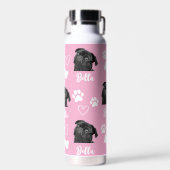 Bouteille D'eau Pink Custom Love Empreinte de patte Amoureux des c (Avant)