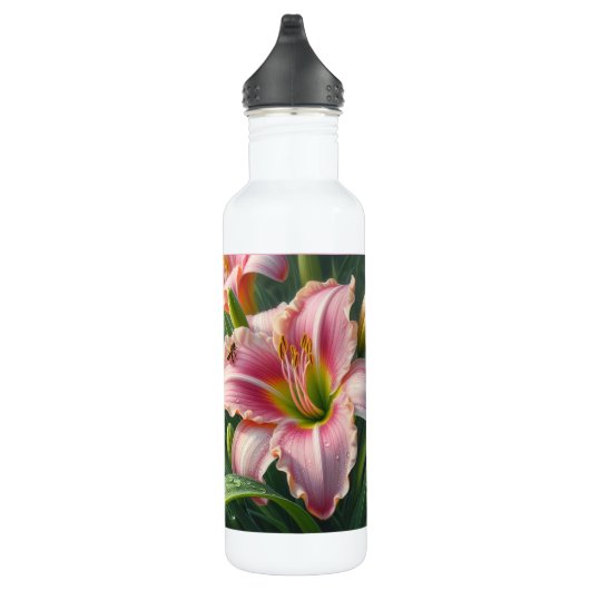 Bouteille D'eau Pink Daylily Floral (Droite)