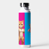 Bouteille D'eau Pink Gym Cat Water Bottle – Funny Fitness Gift (Gauche)