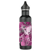 Bouteille D'eau Pink, Magenta et Black Fluid Art Pour Peinture (Gauche)