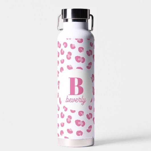 Bouteille D'eau Pink Modern Monogramme Nom initial (Avant)