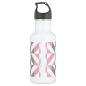 Bouteille D'eau Pink Raspberry and Silver Geometric ZigZag (Dos)