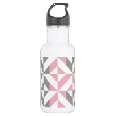 Bouteille D'eau Pink Raspberry and Silver Geometric ZigZag (Devant)